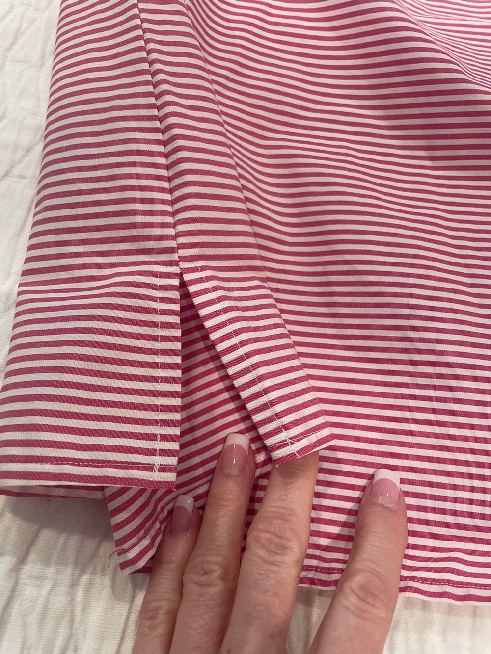Talbots Pink & White Striped Sleeveless Top with Beaded Neckline - Picture 2 of 7